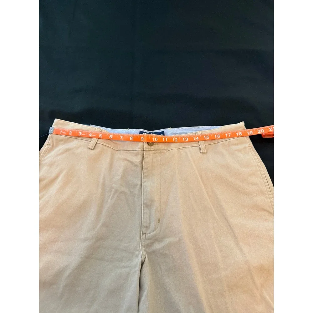 Chaps Mens Tan Khaki Flat Front Cotton Twill Casual Shorts Size 38 NWT